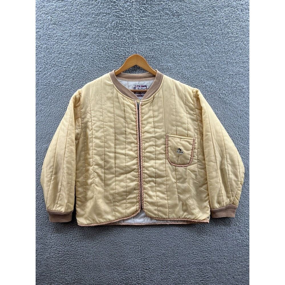Ice King Vintage 1960s Yellow Skiing Insulated Undersuit Nylon Jacket Adult Size